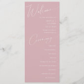 Script Whimsical | Dusty Rose Wedding Programme (Devant)