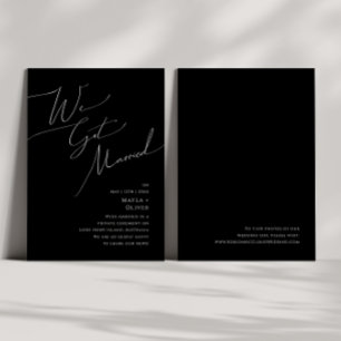 Script Whimsical Faire-part Black Elopement