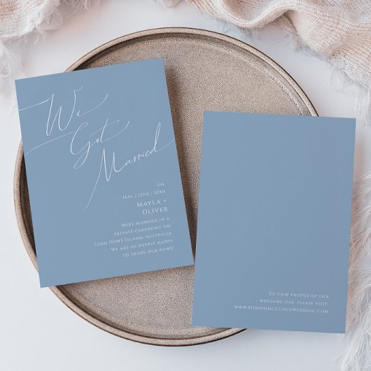 Script Whimsical | Faire-part Blue Elopement