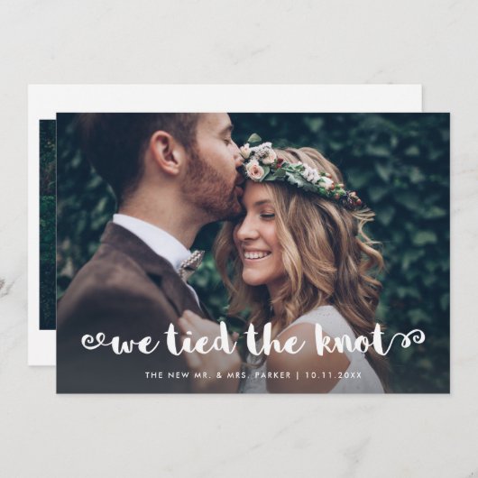 Script Whimsical| Faire-part d'Elopement photo (Devant / Derrière)