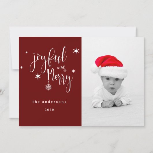 Script Whimsical Joyeux Et Joyeuse Carte De Noël (Devant)