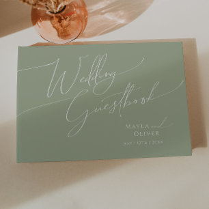 Script Whimsical Livre d'or du Mariage Sage Gree