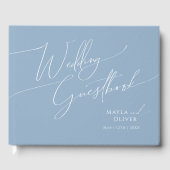 Script Whimsical | Livre d'or Dusty Blue Mariage (Recto)
