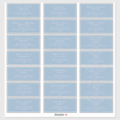 Script Whimsical Mariage bleu Étiquette de adresse (Feuille)