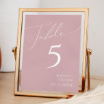 Script Whimsical | Numéro de table Dusty Rose<br><div class="desc">Voici notre magnifique script lunatique | numéro de table de rose poussiéreux parfait pour votre simple fête de printemps de boho moderne. Notre design élégant comprend une palette de couleurs vives et pastel avec un script de calligraphie vintage et chic. Que vous préfériez un style minimaliste ou classique, notre produit...</div>