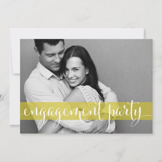 Script Whimsical Photo Engagement Party Invitation (Devant)