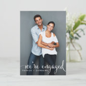 Script Whimsical Photo Engagement Party Invitation (Debout devant)