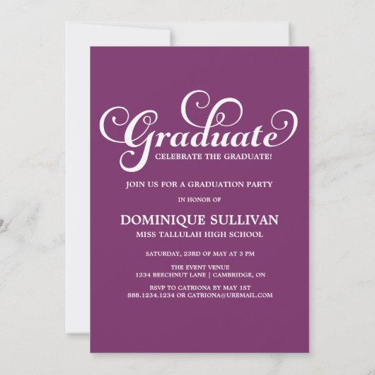 Script Whimsical Photo Graduation Invitation (Dos)