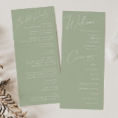 Script Whimsical | Programme de mariage vert Sage