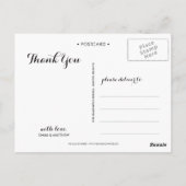 SCRIPT WHIMSIQUE | CARTE POSTCARD MERCI MARIAGE (Dos)