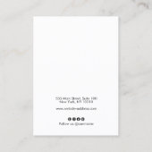 Script White Earring Display Visitekaartje (Achterkant)