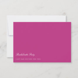 Script White & Magenta Bachelorette Party Kaart
