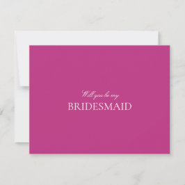 Script White & Magenta Bridesmaid Proposal Kaart