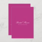 Script White & Magenta nuptiale douche Invitation (Devant / Derrière)
