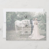 script | Zachte horizontale fotobruiloft Kaart (Voorkant)