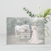 script | Zachte horizontale fotobruiloft Kaart (Staand voorkant)