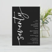 Script Zeventigste Verjaardag Kaart (Staand voorkant)