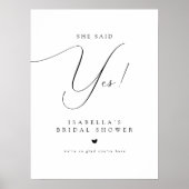 Script Zij Zei Ja Bruidsfeest Welkom Poster (Voorkant)