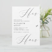 Script zijn + haar koppels douchen verlovingsfeest kaart (Staand voorkant)
