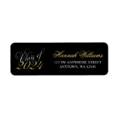 Script Zwart Goud 2024 Afstuderen Retouradres Etiket (Voorkant)