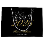 Script Zwart Goud Klasse van 2024 Afstuderen Groot Cadeauzakje (Achterkant)
