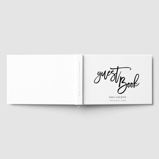  script Zwart Typografie en Border Bruiloft Gastenboek (Volledig)
