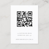 Script Zwart Wit 3 Oorbel Vertoning QR Code Visitekaartje (Achterkant)