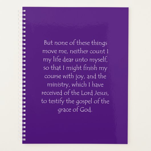 Scriptcitaat Acts 20 24 Planner (Voorkant)