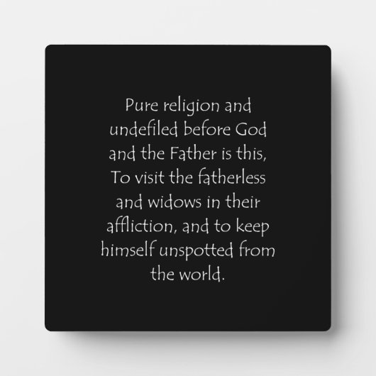 Scriptcitaat James 1 27 Fotoplaat (Voorkant)