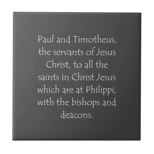 Scriptcitaat Philippians 1 1 Tegeltje (Voorkant)