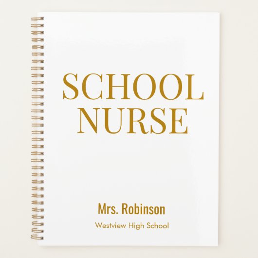 Scripte en or pour infirmière scolaire personnalis (Devant)