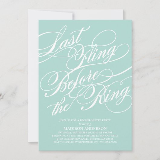 SCRIPTÉ| INVITATION DE LA PARTIE BACHELORETTE (Devant)