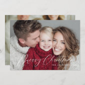 Scripted Chic Merry Christmas Design Feestdagenkaart (Voorkant / Achterkant)