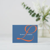 Scripted Elegant Visitekaartjes Blue (Staand voorkant)