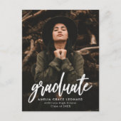 Scripted Photo Graduation Party Uitnodiging Briefkaart (Voorkant)