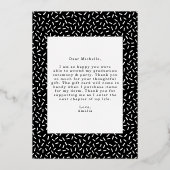 Scripted Silver Foil Foto Afstuderen - Hartelijk d Folie Uitnodiging (Achterkant)