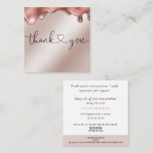 scripthart bedankt voor bestelling roos gouddruppe vierkante visitekaartje (Voorkant / Achterkant)