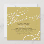 Scripting Christening Modern Cross Gold Religious Kaart (Voorkant)