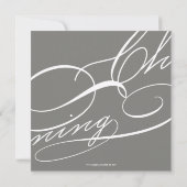 Scripting Christening Modern Cross Gray Religious Kaart (Achterkant)