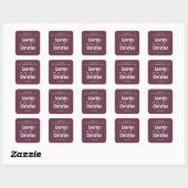 Scripting Plum Square Wedding Vierkante Sticker (Vel)