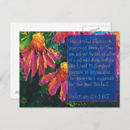 Scriptkaart Galatians 6:4-5 Briefkaart (Voorkant / Achterkant)