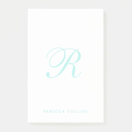 Scriptmonogram en -naam aanpassen, licht Blauwgroe Post-it® Notes (Voorkant)