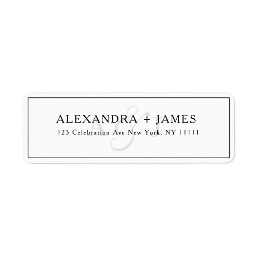 Scriptmonogram Typografie Retouradres Label (Voorkant)