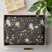 Scriptnaam (3) Tissue Paper Black & Gold Stars Tissuepapier (Geschenk)