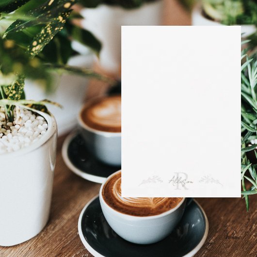 Scriptnaam Aangepaste delicate omtrek van bladeren Bedankkaart