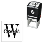 Scriptnaam boven één Initiaal #1 Zelfinktende Stempel (In situ)