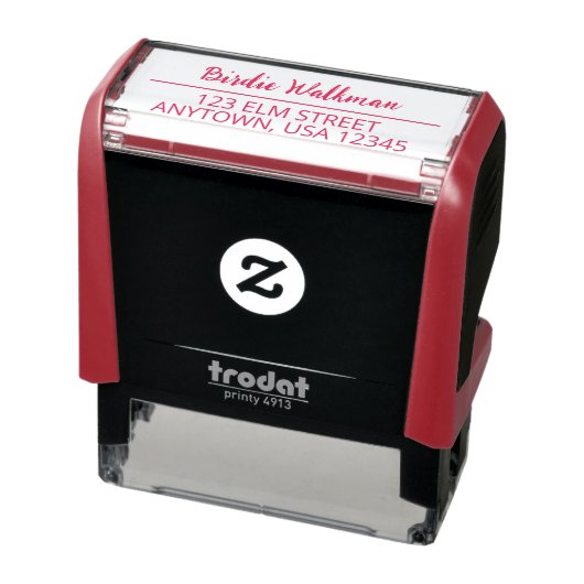 Scriptnaam en retour adresstempel met rand  zelfinktende stempel (Product)