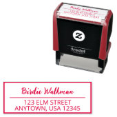 Scriptnaam en retour adresstempel met rand  zelfinktende stempel (In situ)