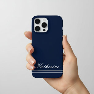 Scriptnaam Minimalistisch Navyblauw iPhone 16 Pro Max Hoesje