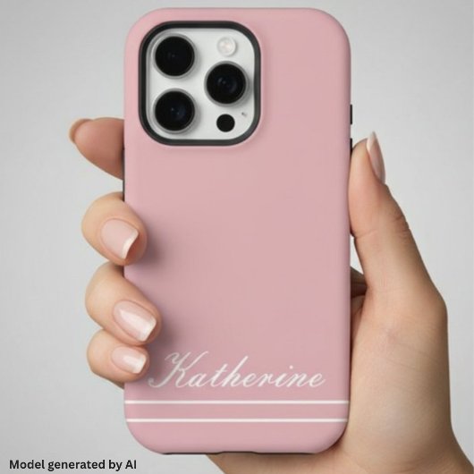 Scriptnaam Minimalistisch Roze iPhone Hoesje